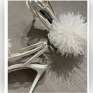 Antonio Melani Collection Aurora Feathered Rhinestone Embellished Dress Sandals